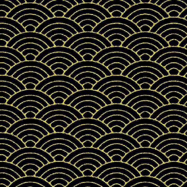 Black and gold wave pattern on a black background