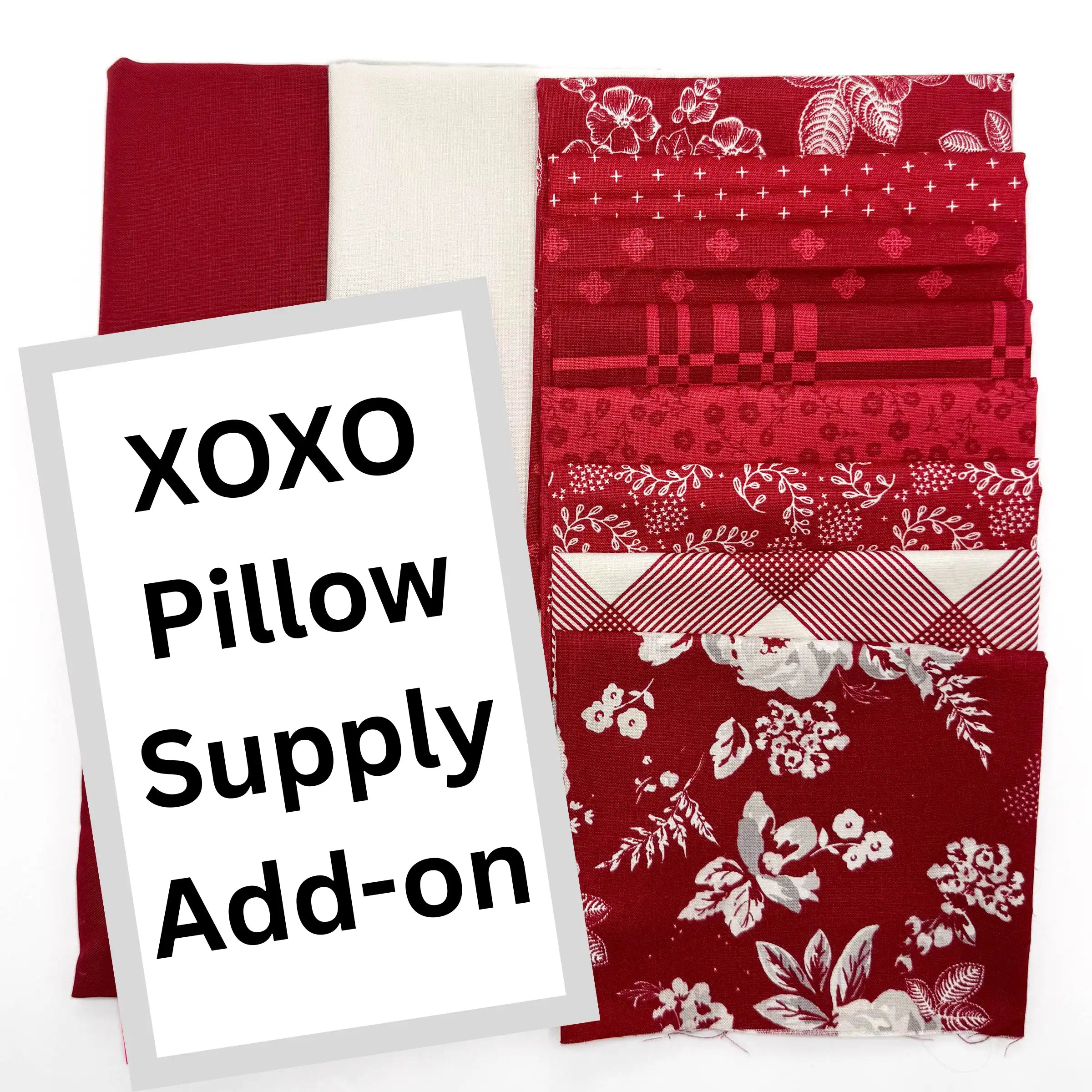 XOXO Pillow Sewing Supply Pack - Red & Cream